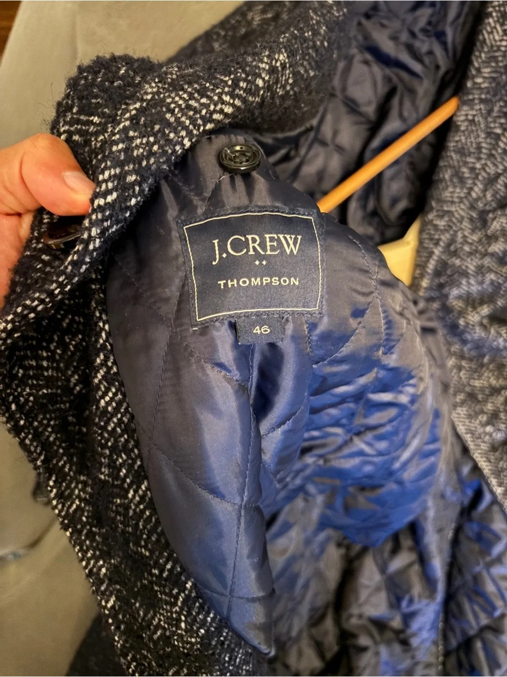 J. Crew Thompson Navy Marled Wool Pea Coat Size 46